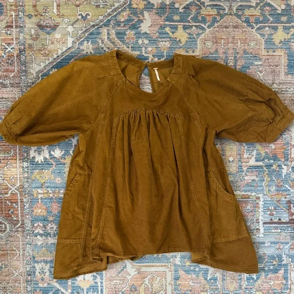 Free People M Corduroy Tunic Top - Picture 8 of 9